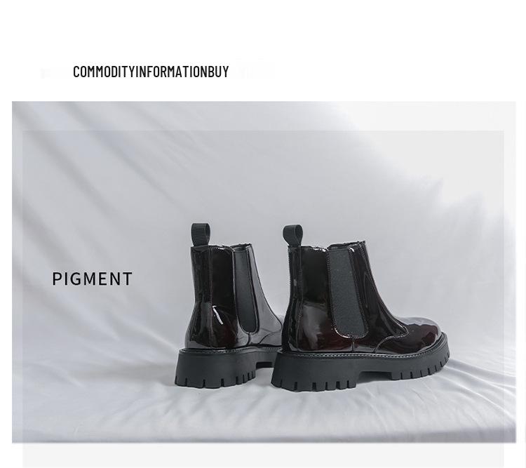 Men's British Style Chelsea High-Top Martin Boots, Slip-On Barrel Design for Spring and Autumn