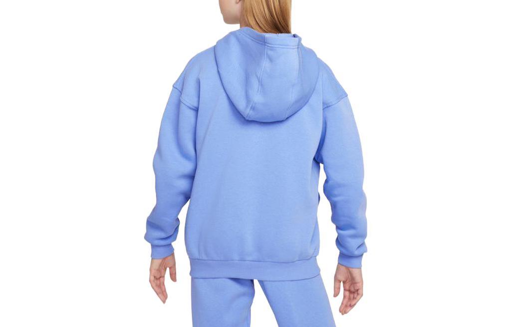 Nike Jacket Kids' Apparel, Solid Color Hooded Fleece Lined Loose Fit Casual Polar Blue Kids' FD2931-450