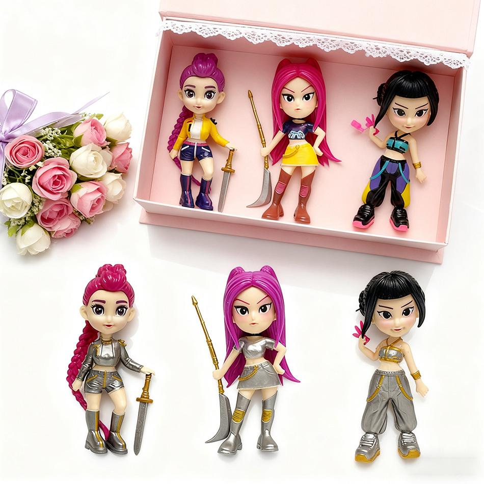 Kpop Devil Hunter Anime Figures PVC Model Table Cute Girl Action Figures Toys for Gift Collect Figure Doll Kids Christmas Gifts