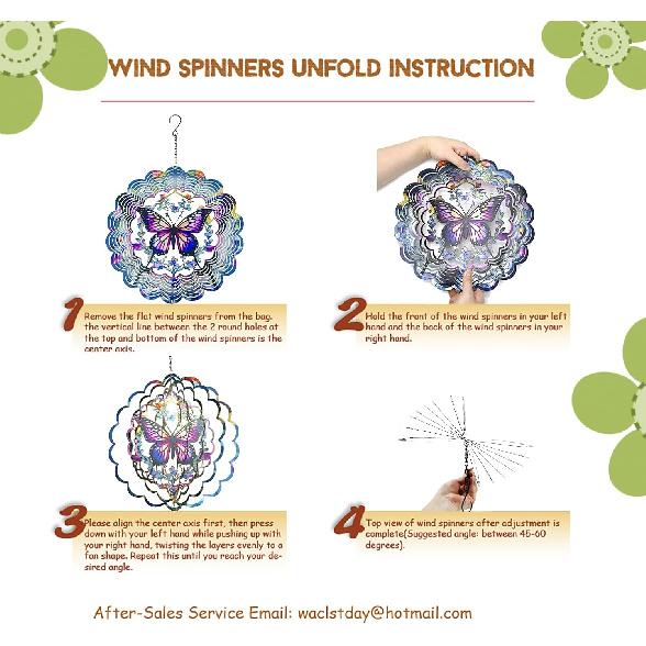 Wind Spinners Metal Butterfly - Butterfly Gifts for Women Mom Grandma Wife, Hanging Wind Spinner for Outdoor & Indoor Decorations, 12 Inch 3D Wind