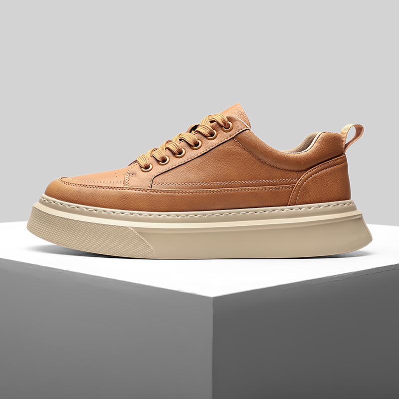 

Мужские модные осенние кеды для скейтбординга 2025: Легкие, Толстая подошва, Повседневные белые кроссовки 42 коричневый