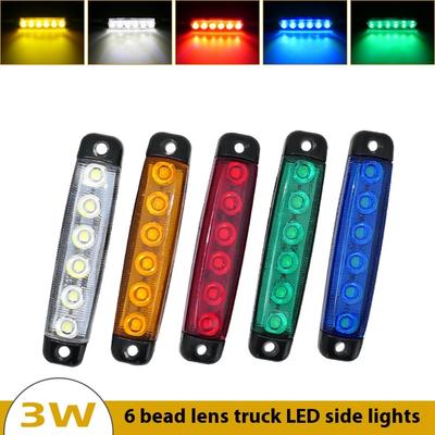 2PCS 12V/24V 6 Led Side Waterproof Marker Indicator Car Lights Front Rear for Trucks Cab RV Trailer