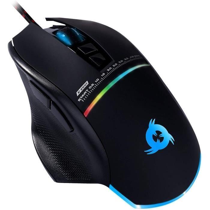 Souris gamer - klim - skill - haute précision - usb filaire - dpi ajustables