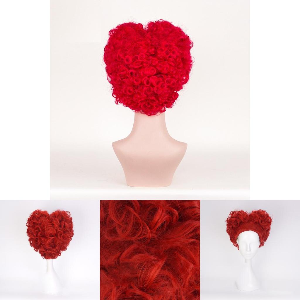 Enchanting Alice In Wonderland Queen Of Hearts Burgundy Curls Wig For Spectacular Cosplay