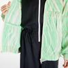 adidas X Stella McCartney Collaboration High-Contrast Striped Pattern Full Print Stand Collar Work Jacket Women Jacket Green HS0988