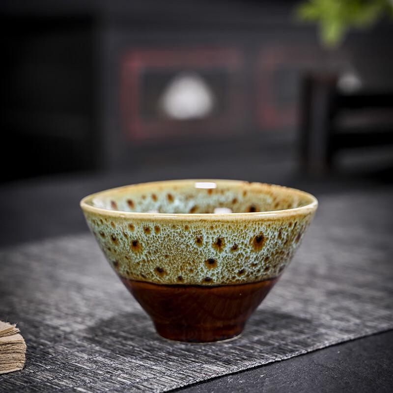 Nufeng Kiln-Glazed Kung Fu Tea Set with Side Handle Pot & Four Color Cups