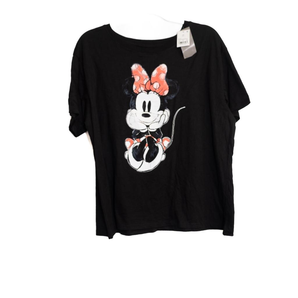 Disney Minnie Mouse Size 2XL Womens Black Graphic T-Shirt