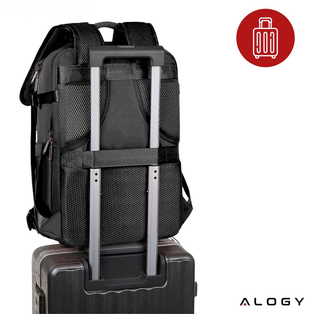 Men's Women's Travel Laptop Backpack for Suitcase Luggage for Plane Work School 45X30X20Cm Alogy Unisex Black