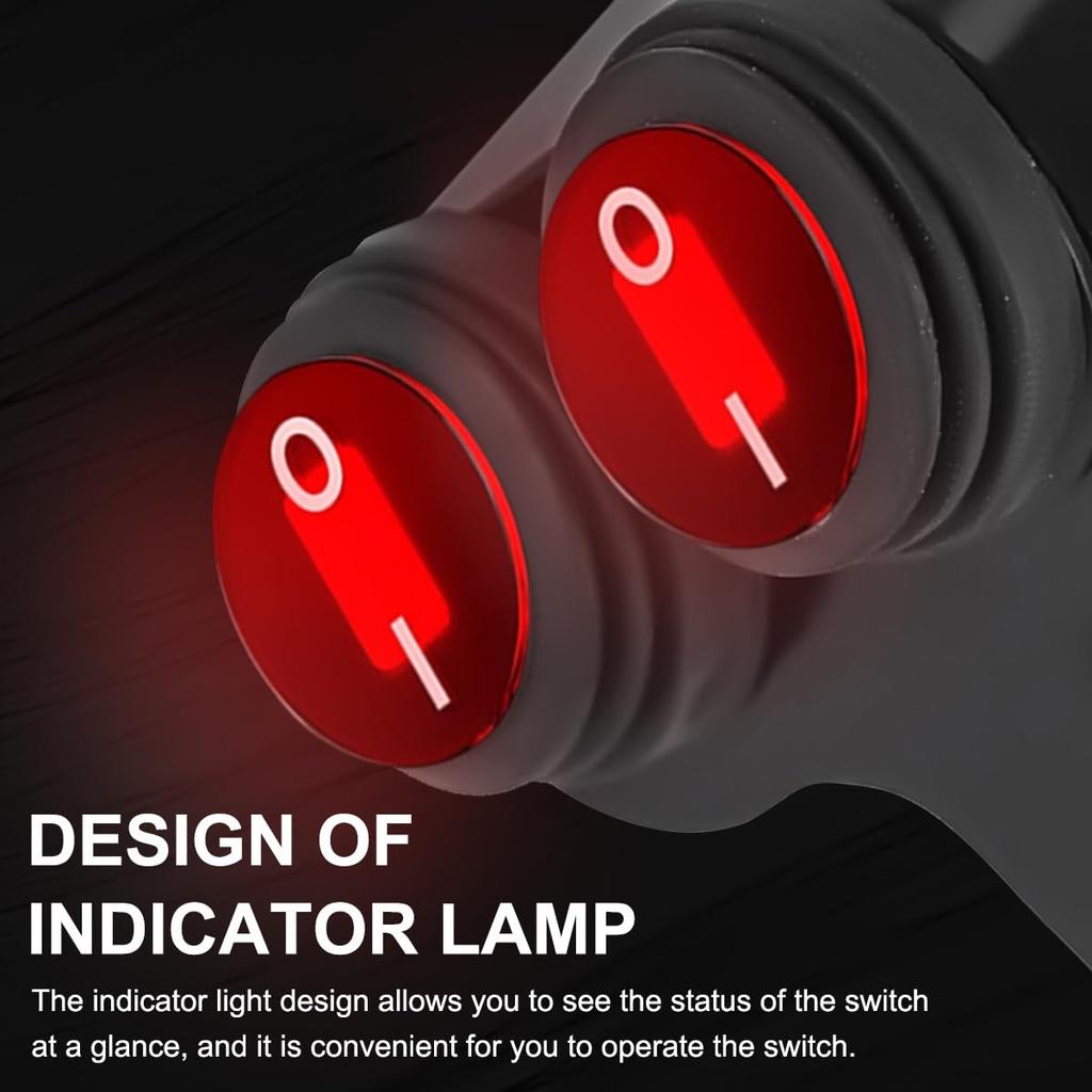 DAOKAI ATV Light Switch, Handlebar Dual Control Kill Switch Red