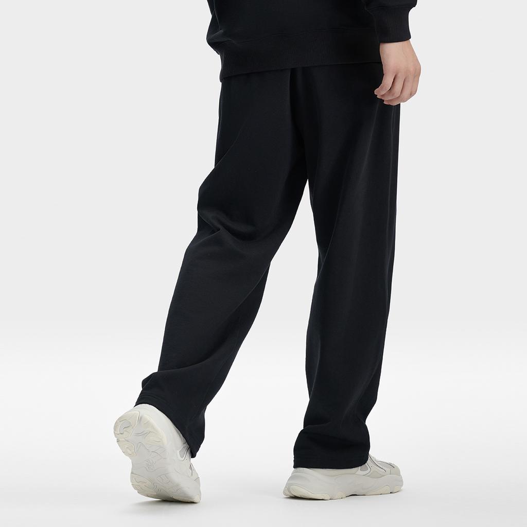 FILA Fashion Trendy Solid Color Simple Wide Leg Knitted Sports Pants Men Pants Black F11M439606FBK