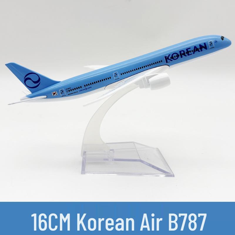 16CM Korean Air Boeing 787 Alloy Model Airplane - Aviation Theme Static Display