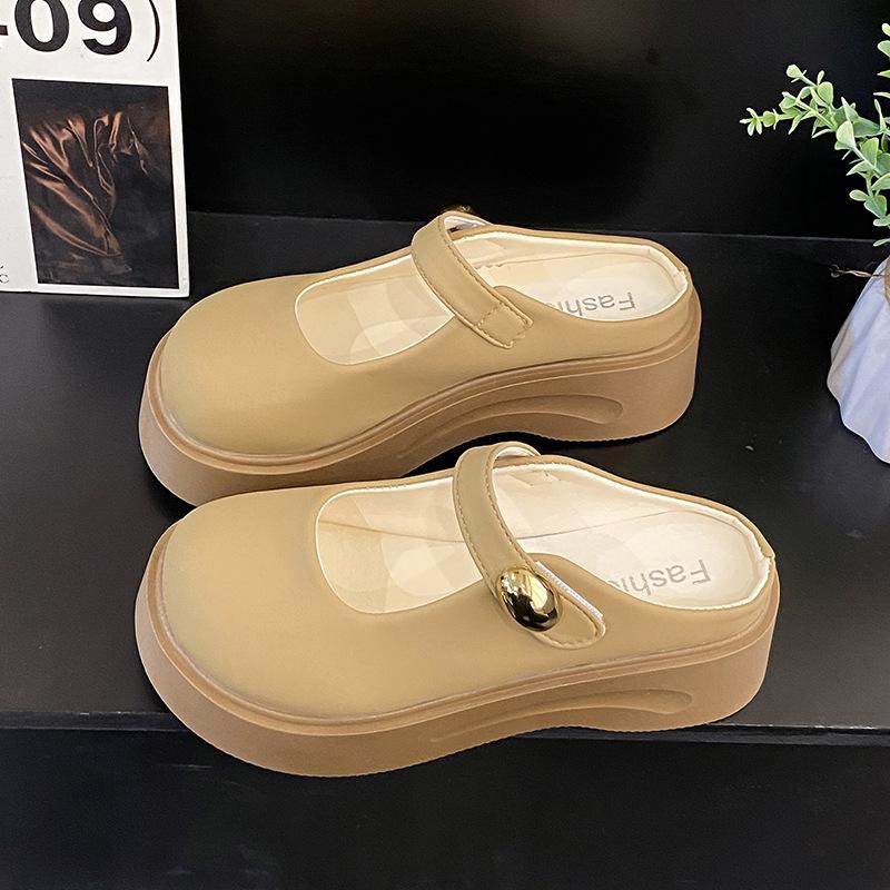 Mary Jane slippers women's summer 2025 new models with skirts women's shoes muffin platform slippers