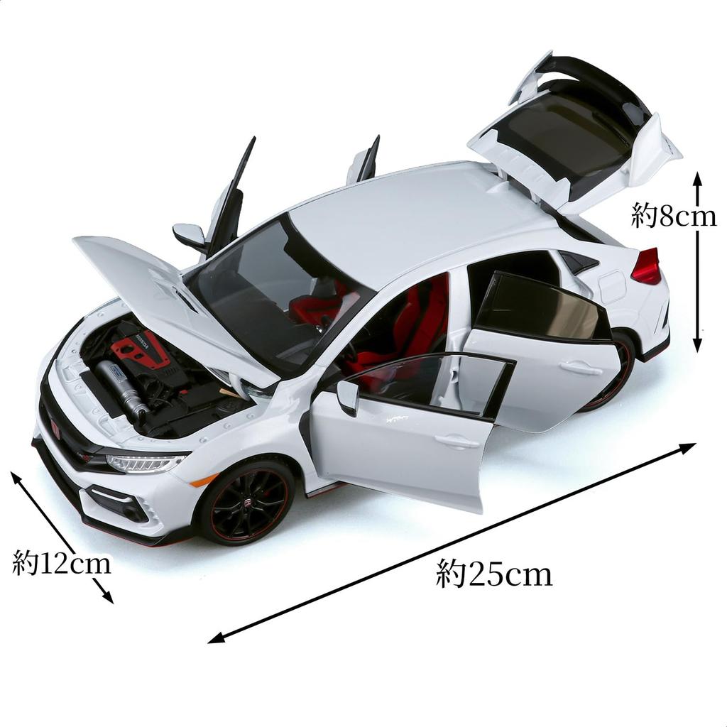 Heimanba Honda Civic Diecast Model Car H1172 1/18 / (White WT)