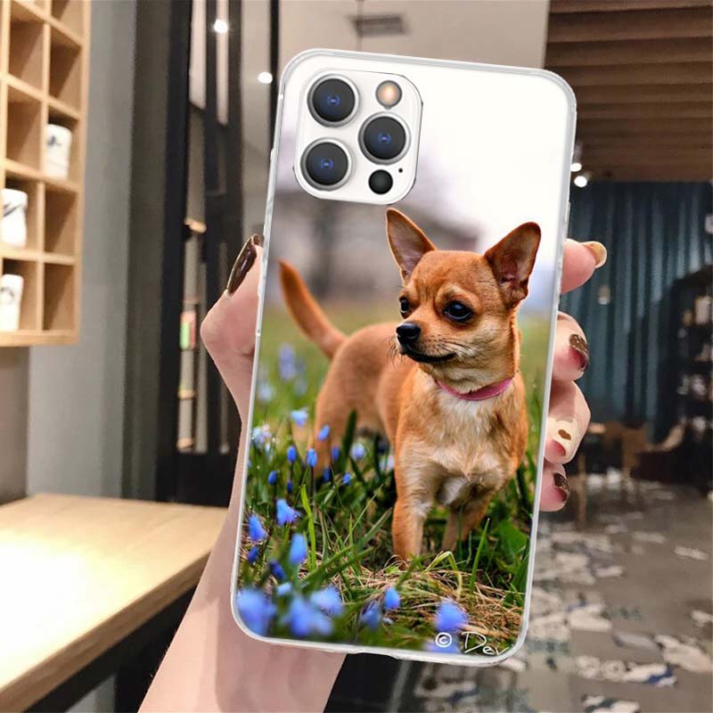 Chihuahua Puppy Teacup Dogs Soft Phone Case For iPhone 17 Air 16 16E 15 14 Plus 13 Mini 12 11 Pro Max X XR XS 7 8 + SE 2020 Patt