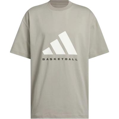T-shirt à col rond confortable et doux pour la peau avec logo à manches courtes unisexe Tops Marron JD6127