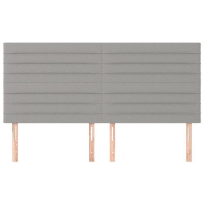 VidaXL Têtes de lit 4 pcs Gris clair 100x5x78-88 cm Tissu3116494