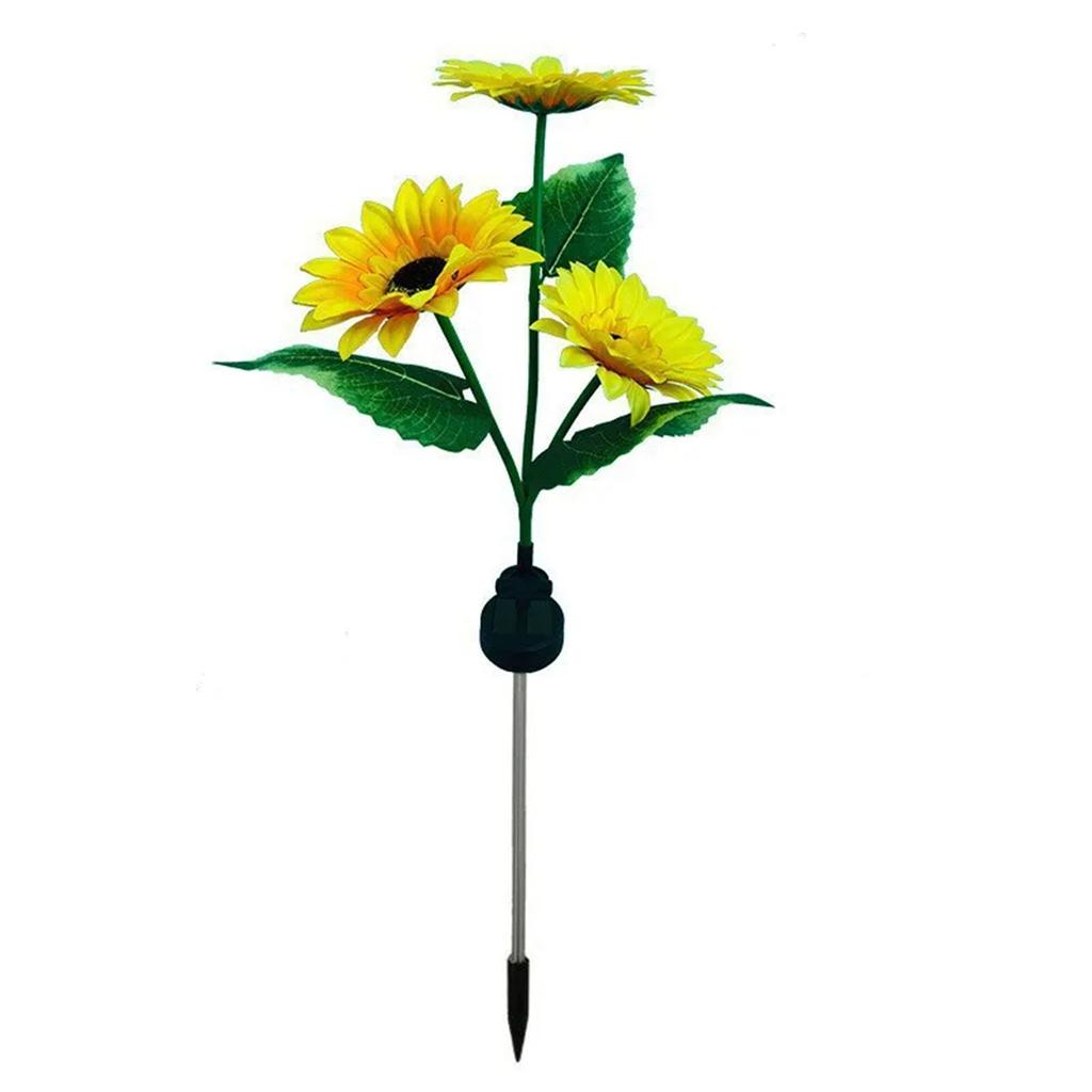 LED Solar Sunflowers Lotus Flowers Lights Outdoor Waterproof Landscape Lamp for Garden Lawn Path Backyard Decoration Lighting