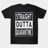 Men Black Print T-shirt Straight Outta Quarintine No-Cut Transfer Paper Print Cotton Tshirt