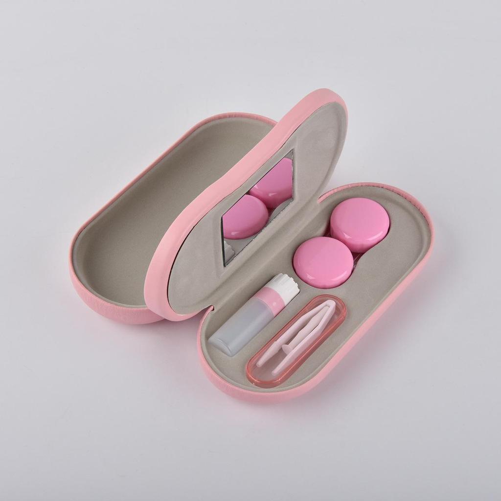 Dual-Use Eyeglass and Contact Lens Case with Mirror - Portable Multi-Layer Box