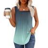 Tank Top For Women Summer Outfits Sleeveless Print Blouses Casual Loose Shirts Pleated Square Neck