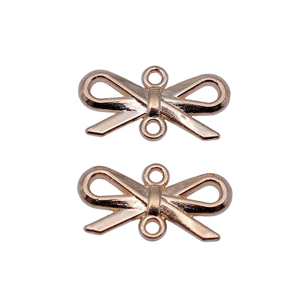 Double Hole Bow Connectors Cute Ribbon Charms For Earring And Bracelet Making