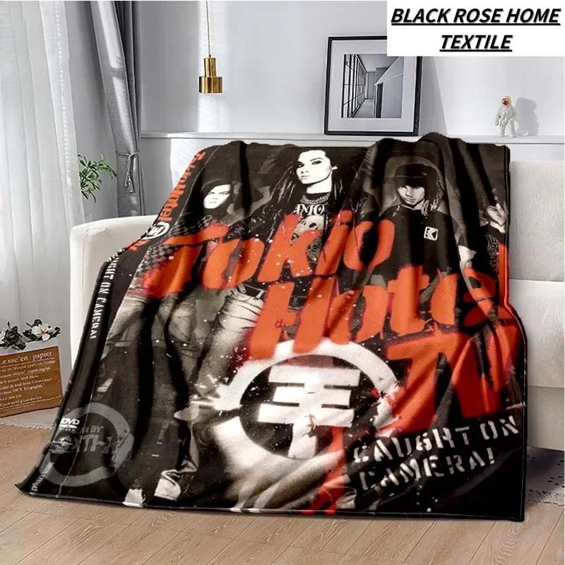 Coperta Artistica di Moda Tokio Hotel Rock Band Lenzuolo di Lusso per Camera da Letto Coperta Calda per Viaggi all'Aperto Campeggio Picnic Pausa Pranzo