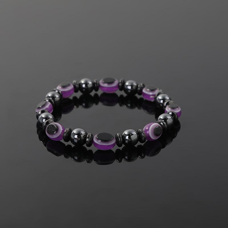 New Arrival Turkish Evil Eyes Bracelet Hematite Stone Therapy Health Care Magnetic Bangle Yoga Bracelets for Women Men Jewelry