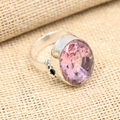 AAA+ Rosa Kunzit Edelstein Handgefertigter 925 Sterling Silber Schmuckring für Sie