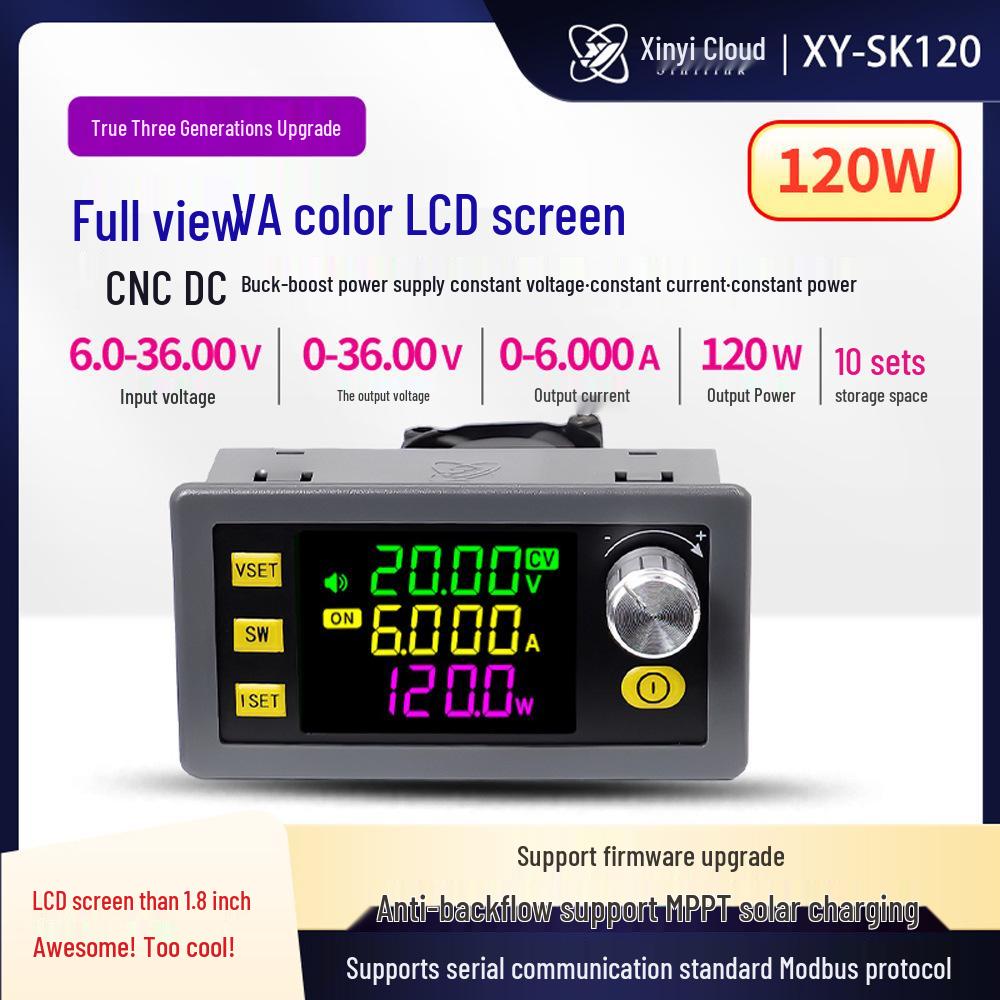 SK120 CNC Buck-Boost DC Adjustable Power Supply: Constant Voltage/Current, Solar Charging, Third Gen.