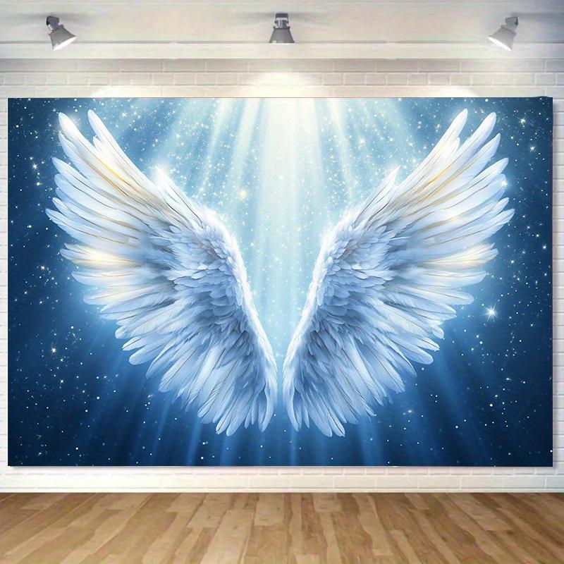One Piece of "Angel Wings" Pattern Print for Bedroom Walls Made of Polyester Fabric