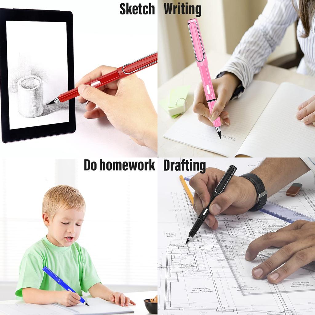 6pcs Everlasting Pencil  Inkless Pencils Eternal with 6pcs Replacement Nibs  Infinity Pencil Magic Pencils  Portable Reusable Erasable Writing Pencil