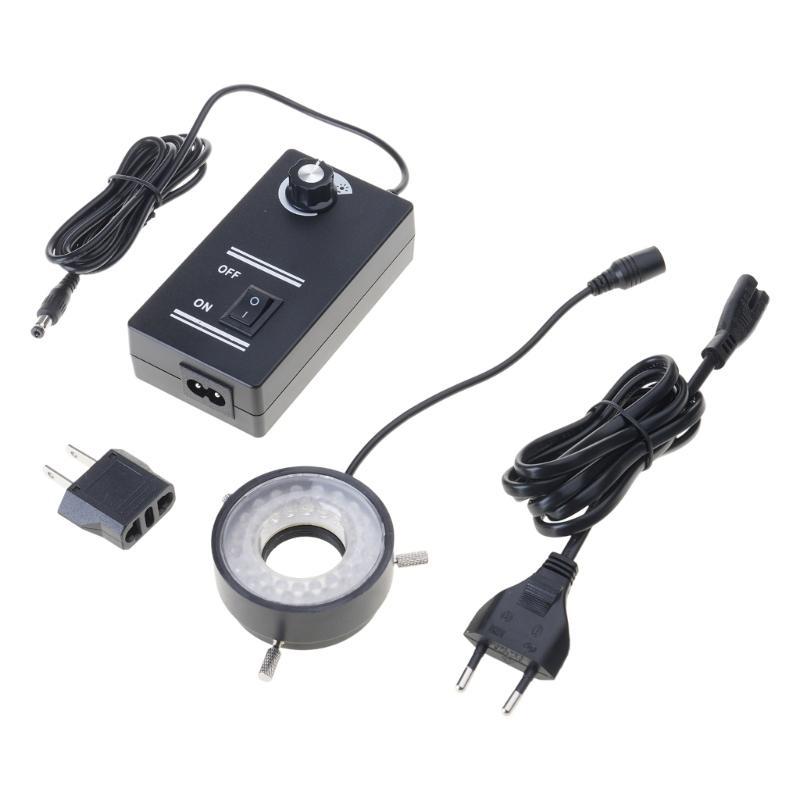 652F 40 Pcs Adjustable LED Ring Light for Stereo Microscope & Camera with Power Adapter Installation Screw 25mm 12V/7W