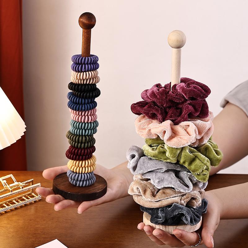 Wooden Hair Band Holder Children Rubber Band Hair Rope Bracelet Storage Rack Display Shelf For Watches Bracelets Scrunchies