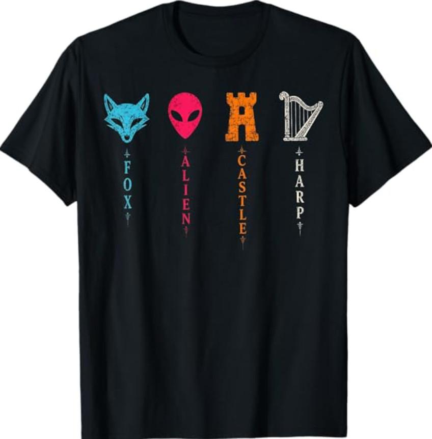 Funny Spur-s Fox Alien Castle Harper T-Shirt L