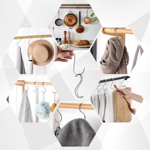 Yanuki Large S-Hooks (Pack of 50) Stainless Steel 12cm S-Hooks with Vinyl Covers, 23.5 lbs (11 kg) Weight Capacity, Rust-Resistant, Scratch-Resistant,