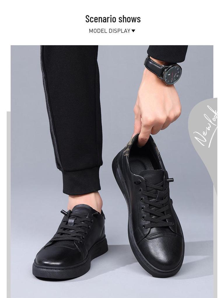 Autumn 2025 Trendy Men's Genuine Leather Slip-on Casual Sneakers 1292