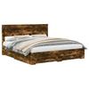 Bed Frame Smoked Oak 200 X 200 Cm Wood Based Panel