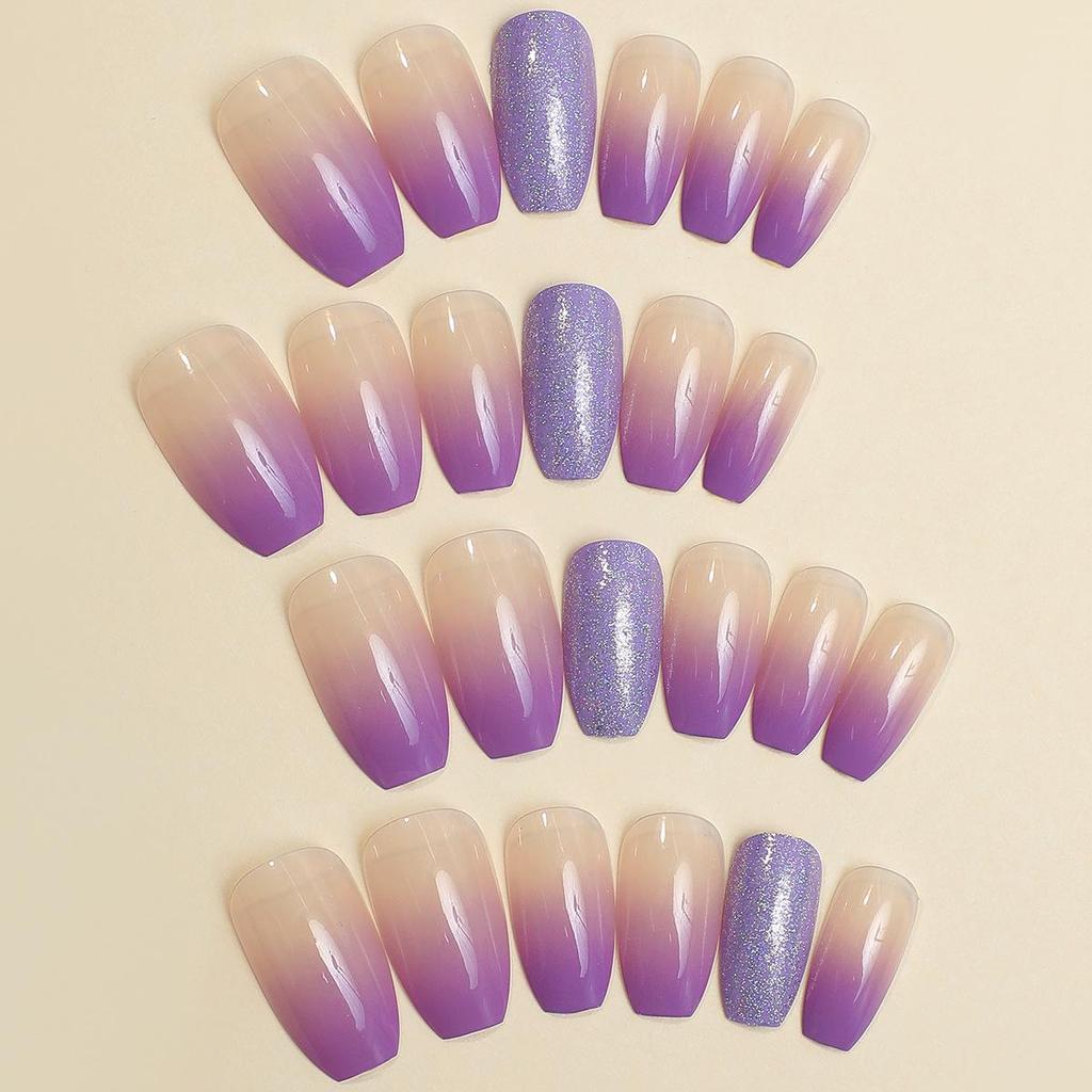 Glitter Gradient Wearable Halo False Nails Set