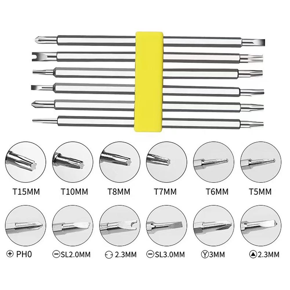 12 in 1 Magnetic Screwdriver Set Cross Slotted Precision Tool for Phone Electronics Repair Maintenance
