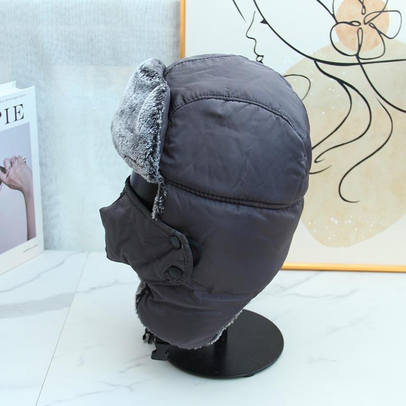 Men's Winter Velvet Thickened Lei Feng Hat Winter Warm Ear Hat Northeast Outdoor Mask Windproof Ski Hat