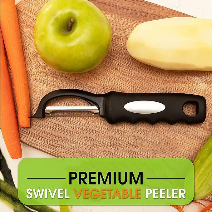 Premium Roterande Grönsaksskalare, Mjukt Grepphandtag och Ultraskarpa Rostfria Blad - Perfekt Köksskalare För Grönsaker, Frukt, Potatis, Morot