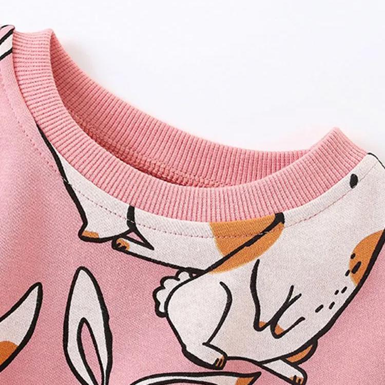 Girls Long Sleeve Pullover Sweatshirt Soft Cotton Blend Kids Crewneck Top Casual Wear for Toddlers and Children