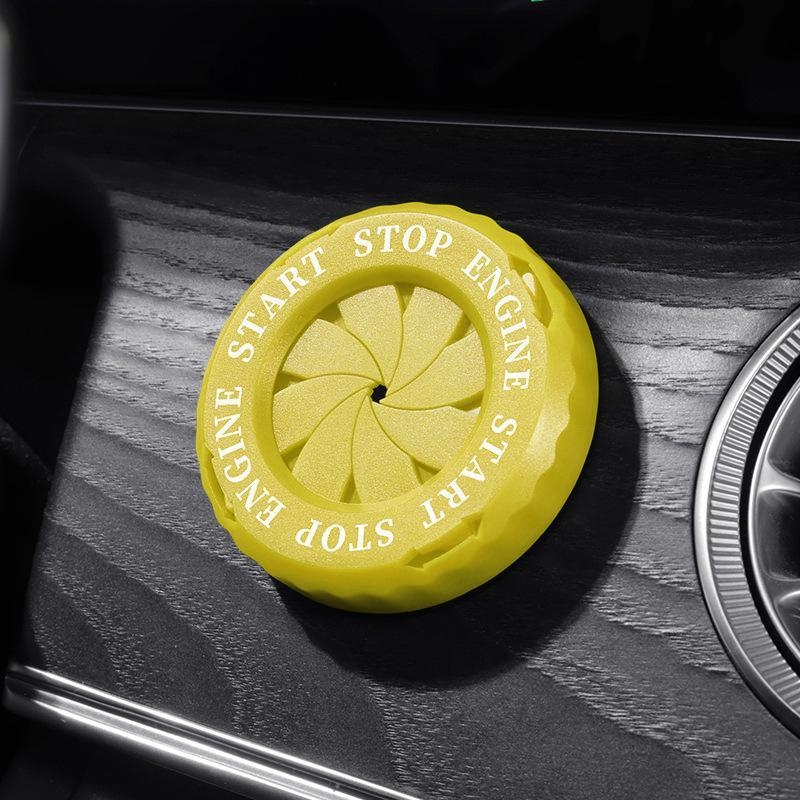 Car Ignition Switch Cover Light Touch Start Button Rotation Protective Cap Motorcycle Start Stop Ring Anti-Peeping Decoration