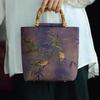 Retro Cheongsam Crossbody Tote with Bamboo Handle - Large Capacity, Chinese National Style