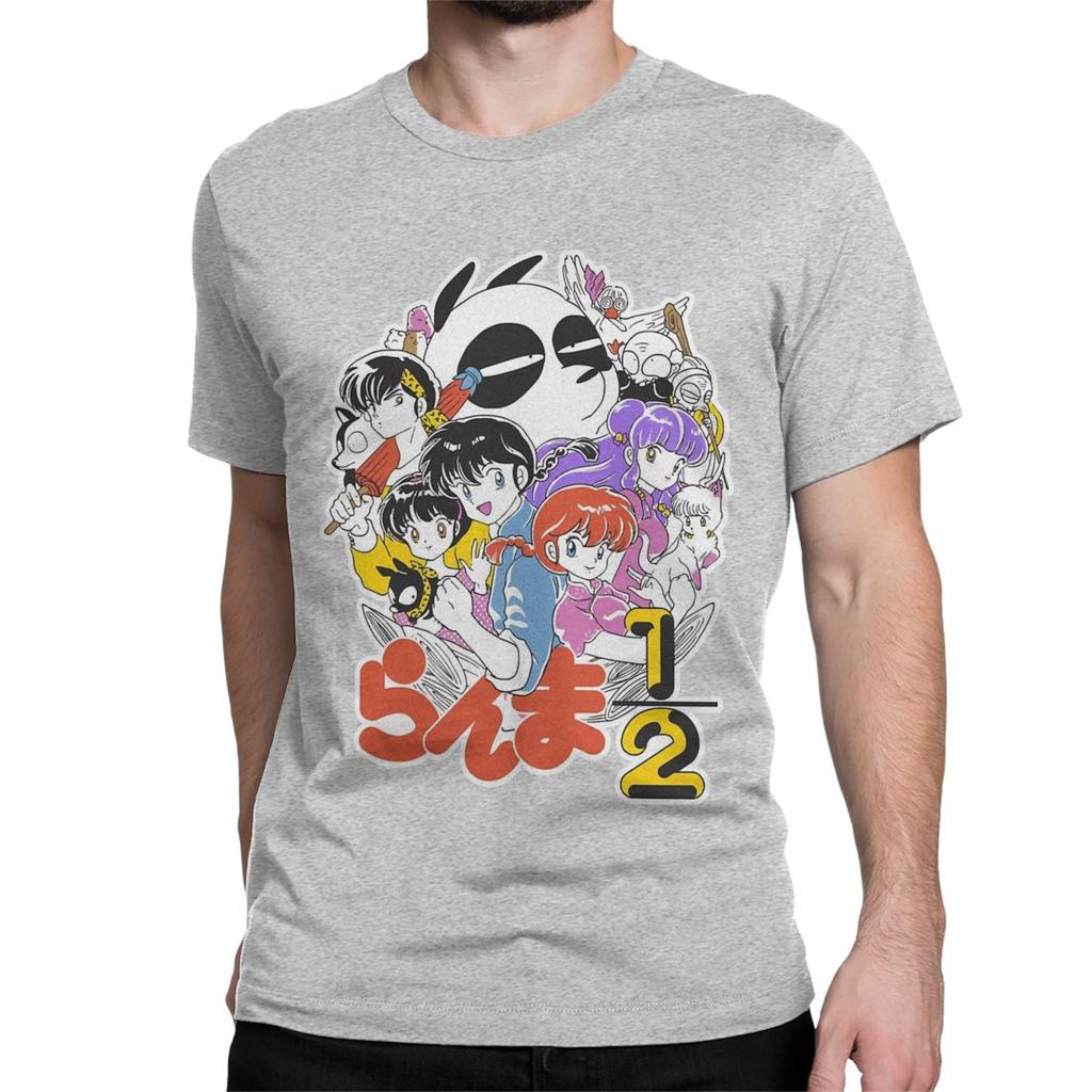 Japanese Comedy Anime T-Shirt Men Women Ranma 1/2 Funny 100% Cotton Tees Crewneck Short Sleeve T Shirts Plus Size Clothes