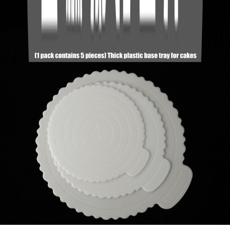 Set of 5 Nonslip Plastic Cake Stands with Textured Bottom ABS Texture for Firm Cake Positioning During Parties and Event