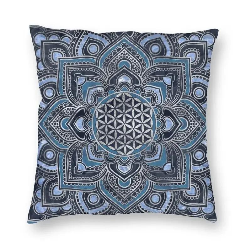 

Flower Of Life Golden Light Energy Cushion Cover 40x40 Decoration 3D Print Geometric Mandala Throw Pillow for Car Two Side 12x12Inch