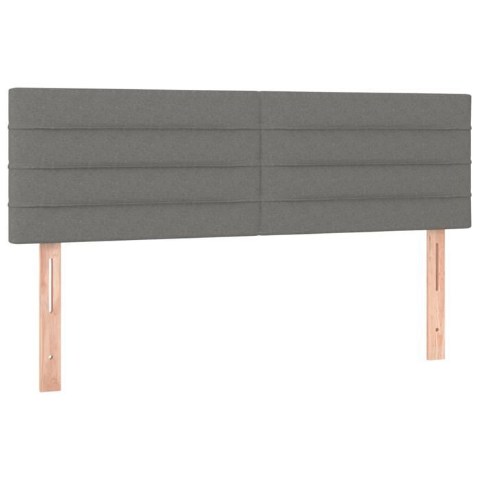 VidaXL 2x Têtes de Lit Meubles de Chambre à Coucher Accessoires de Lit Simple Têtes de Cadre de Lit Intérieur Gris Foncé 346145