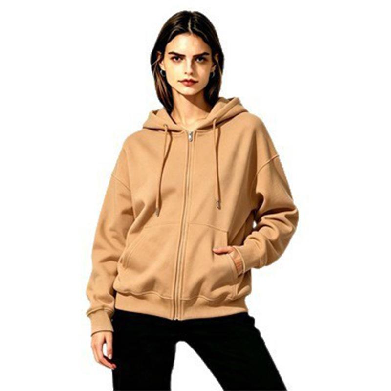 Colorful Loose Fit Zipper Hoodie Sweatshirt