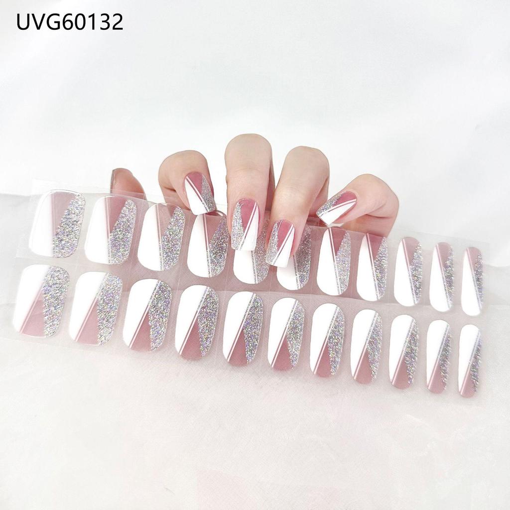 Transparent Nude UV Gel Nail Art Stickers: Semi-Cured, Semi-Baked Manicure Sheets